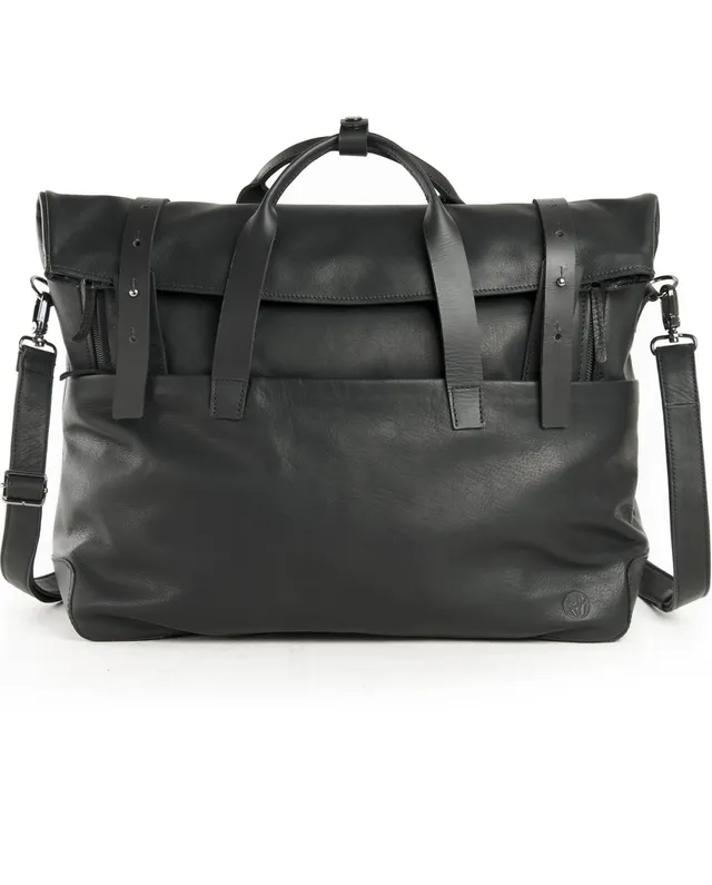 harolds-mount-ivy-weekender-leder-reisetasche-schwarz-erweiterbar image 1