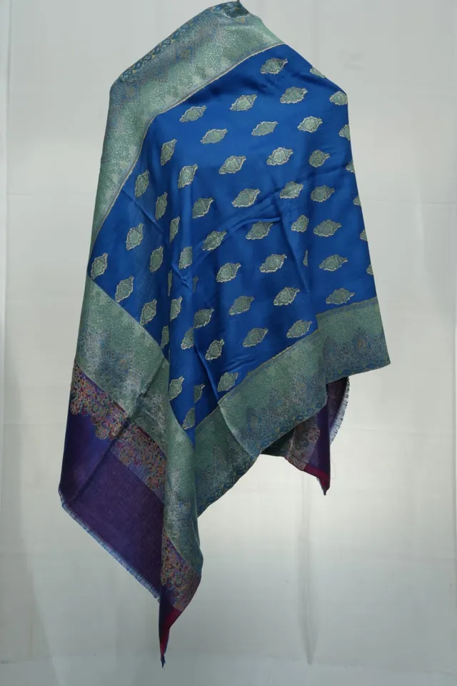 kashmir-arts-kani-pashmina-schal-blau-gr-n-traube-mehrfarbig image 1