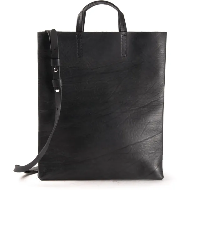 harolds-kraud-leather-paperbag-shopper-schwarz-mit-gurt image 1