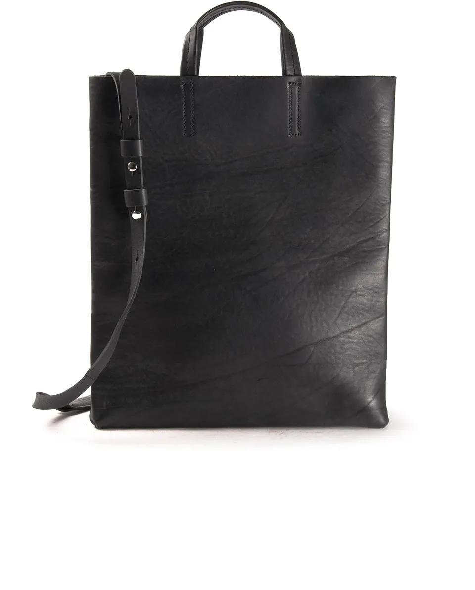harolds-kraud-leather-paperbag-shopper-schwarz-mit-gurt image 1