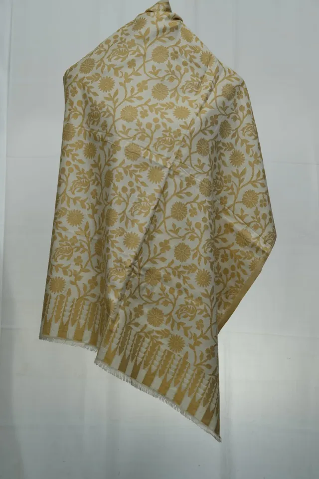 kashmir-arts-pashmina-schal-creme-gold-luxus image 1