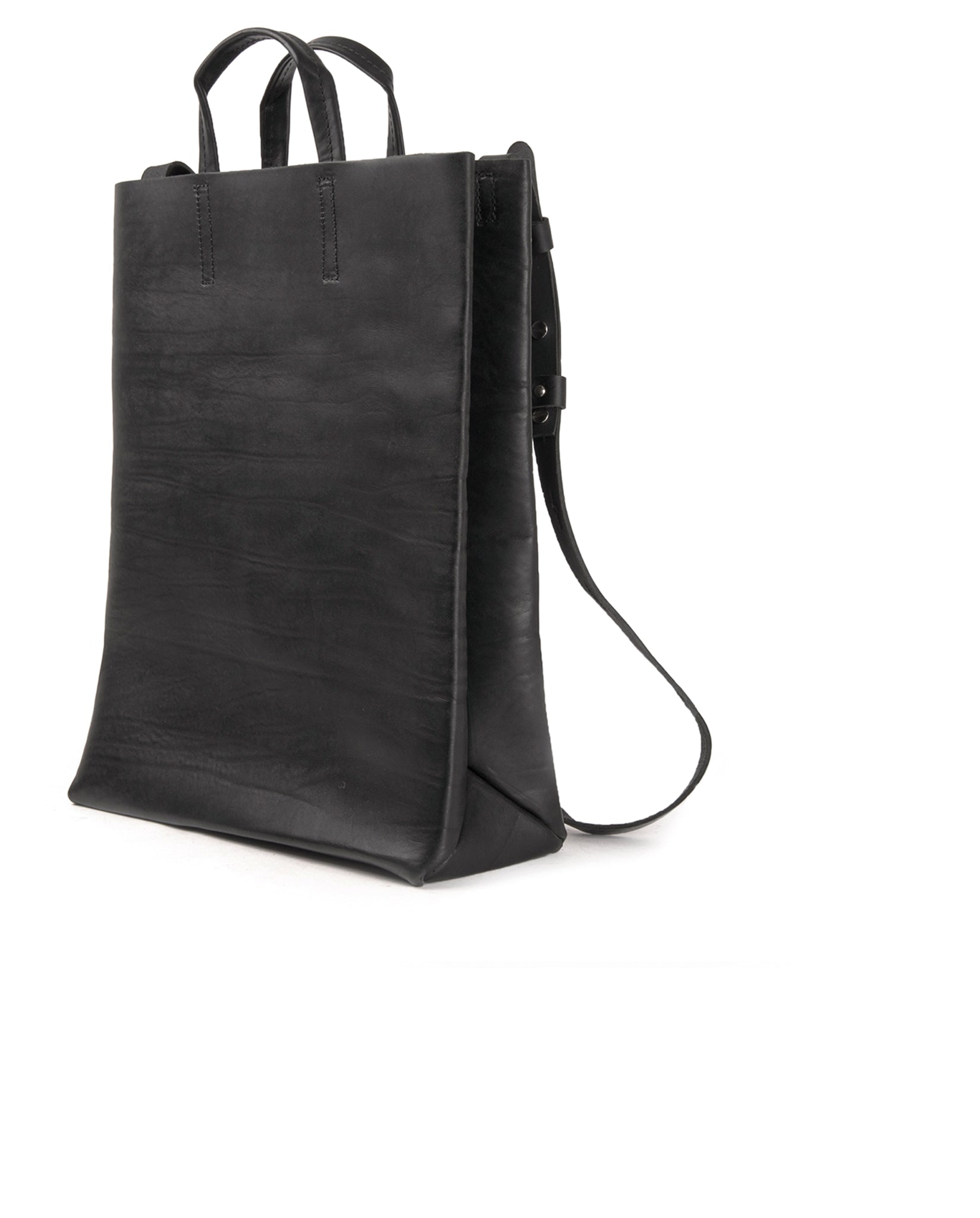 harolds-kraud-leather-paperbag-shopper-schwarz-mit-gurt image 3
