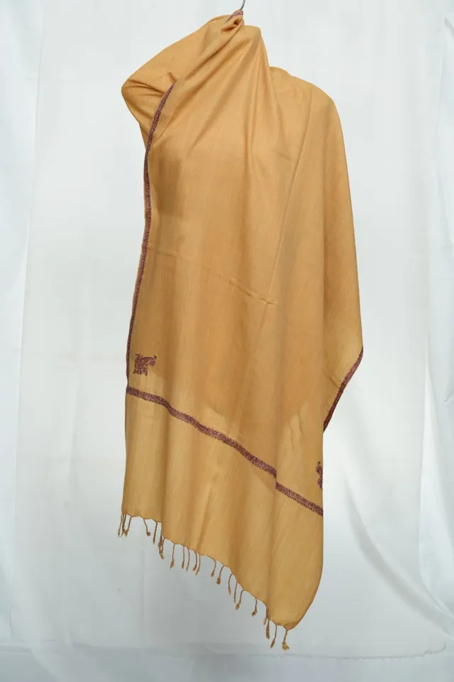 kashmir-arts-ari-flower-pashmina-schal-gelb-bordeaux-75x201 image 1