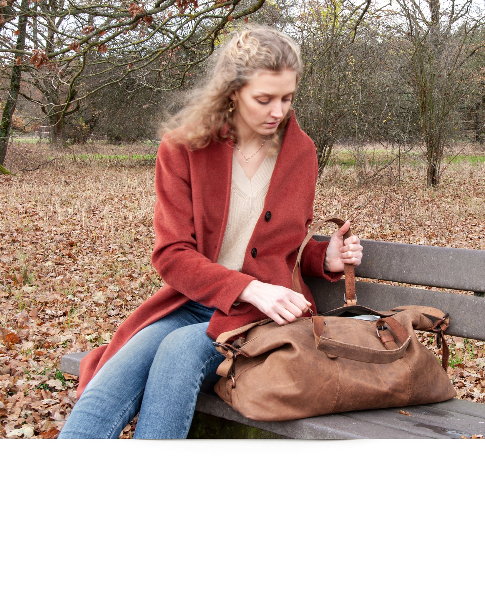 harolds-antic-travelbag-reisetasche-leder-natur-59cm-patina image 2