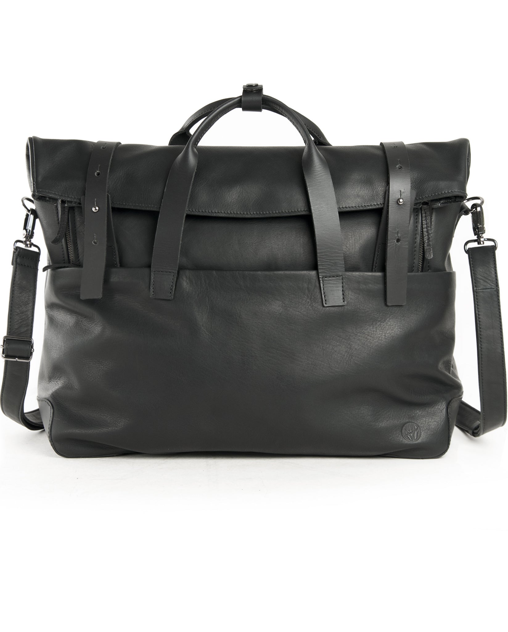 harolds-mount-ivy-weekender-leder-reisetasche-schwarz-erweiterbar image 1