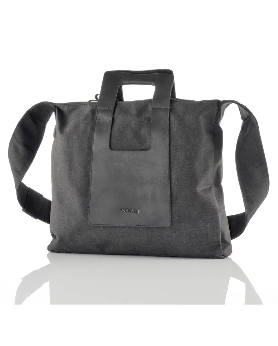 harolds-kraud-tentbag-shoppingbag-shopper-schwarz-stoff-leder image 1