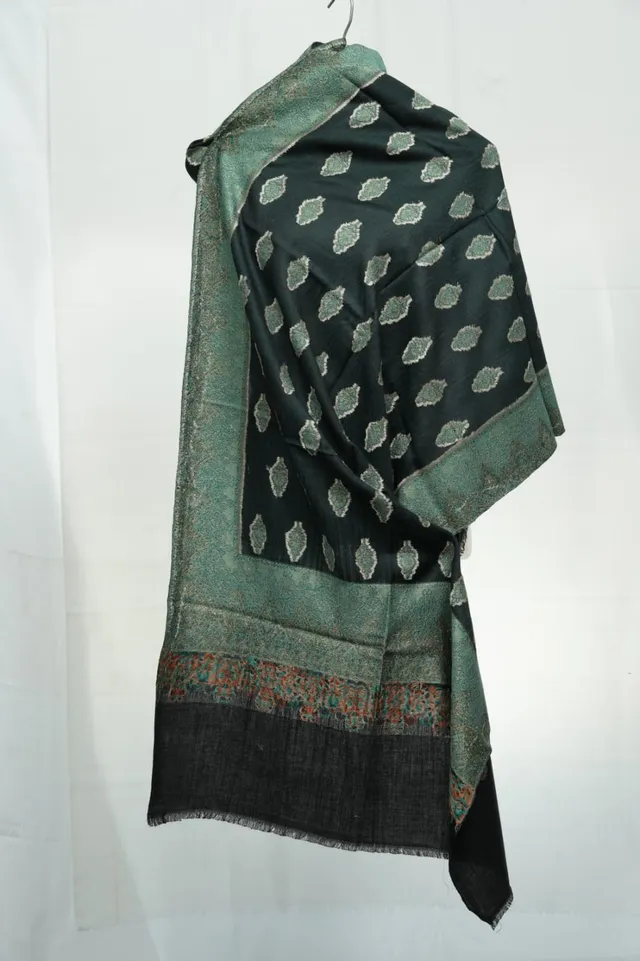 kashmir-arts-kani-shawls-jama-multi-patri-schal-schwarz-gr-n image 1