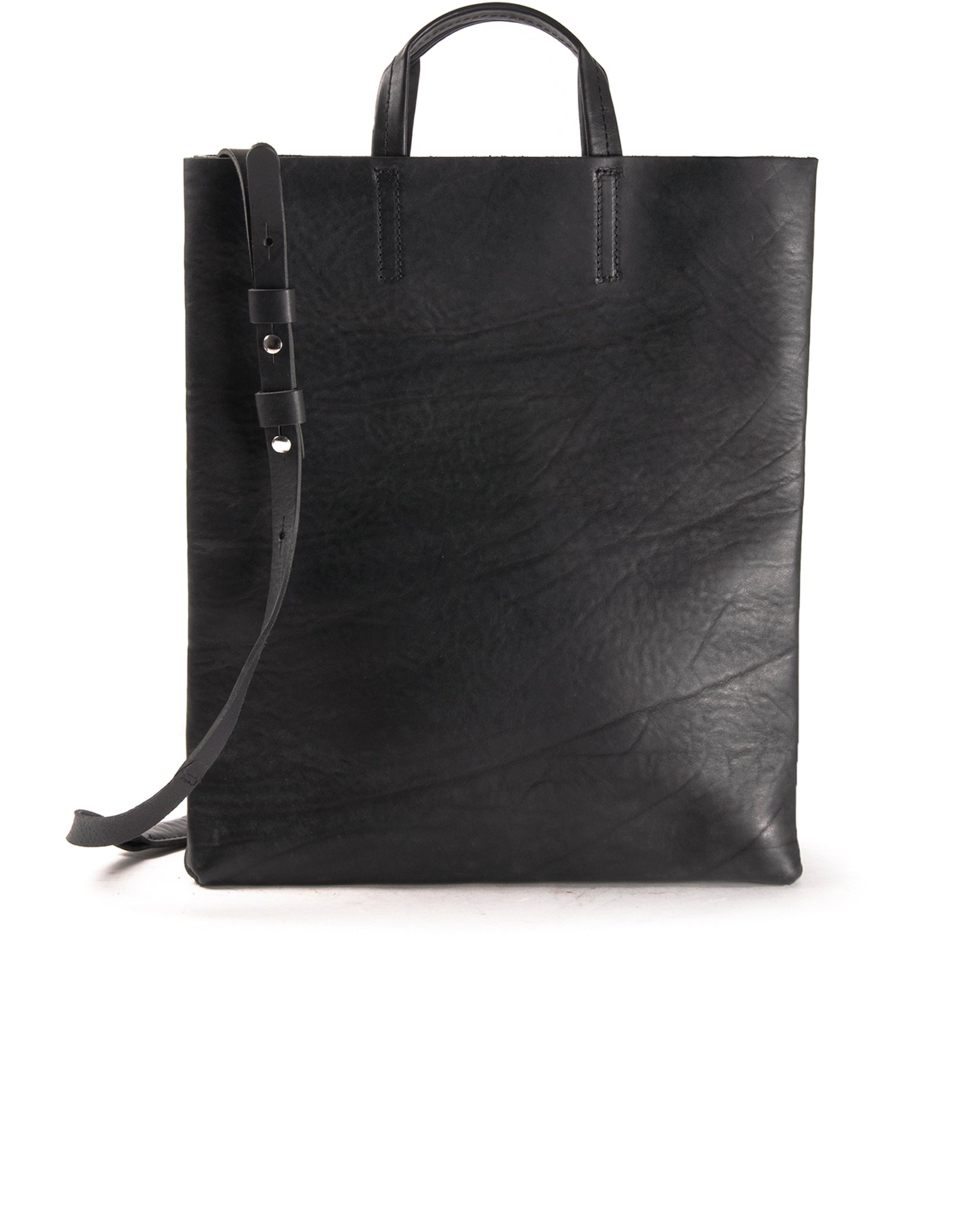 harolds-kraud-leather-paperbag-shopper-schwarz-mit-gurt image 1