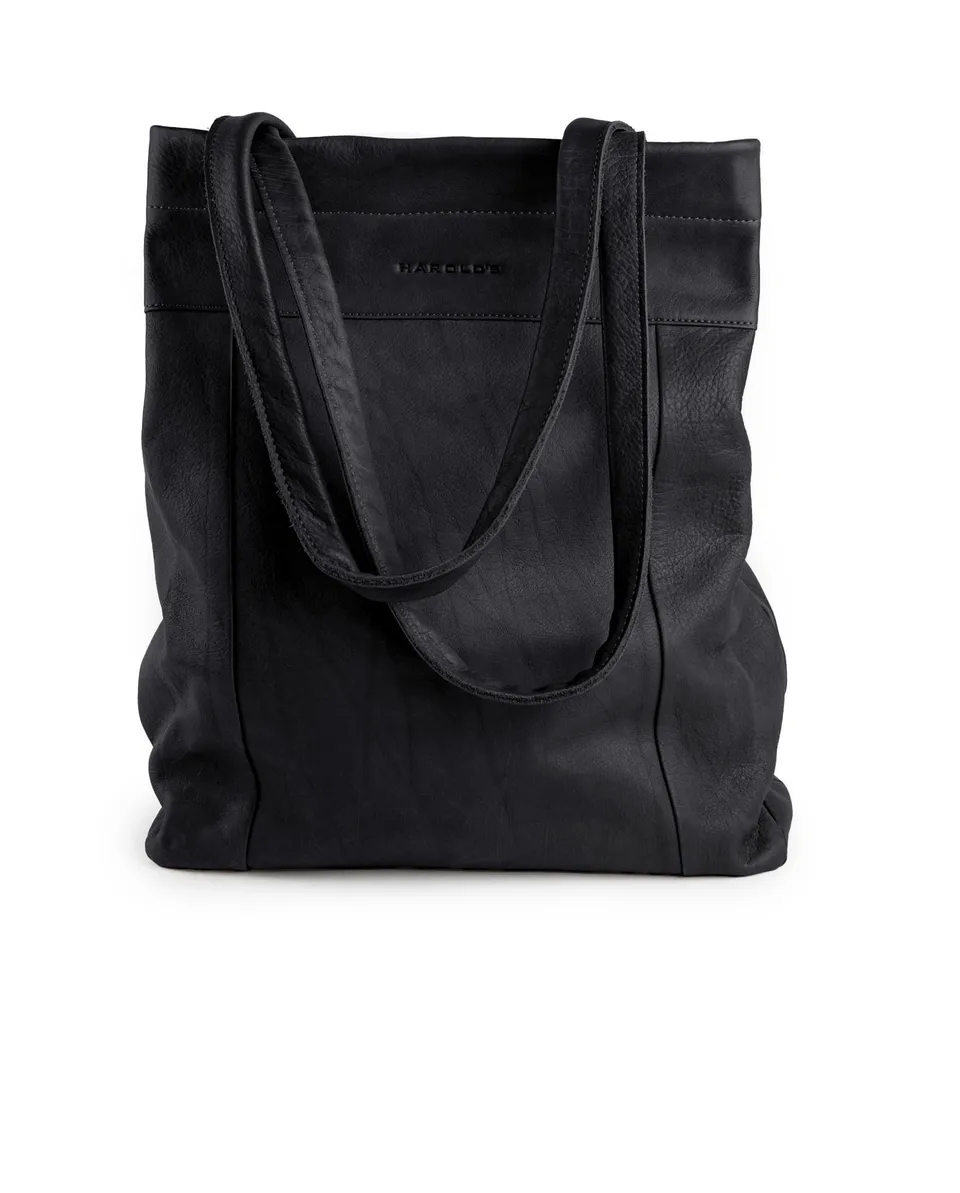 harolds-chacoral-smooth-marktshopper-einkaufstasche-schwarz-leder image 1