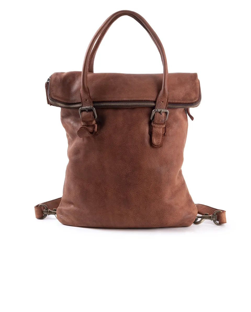 harolds-submarine-backpack-flap-lederrucksack-cognac image 1