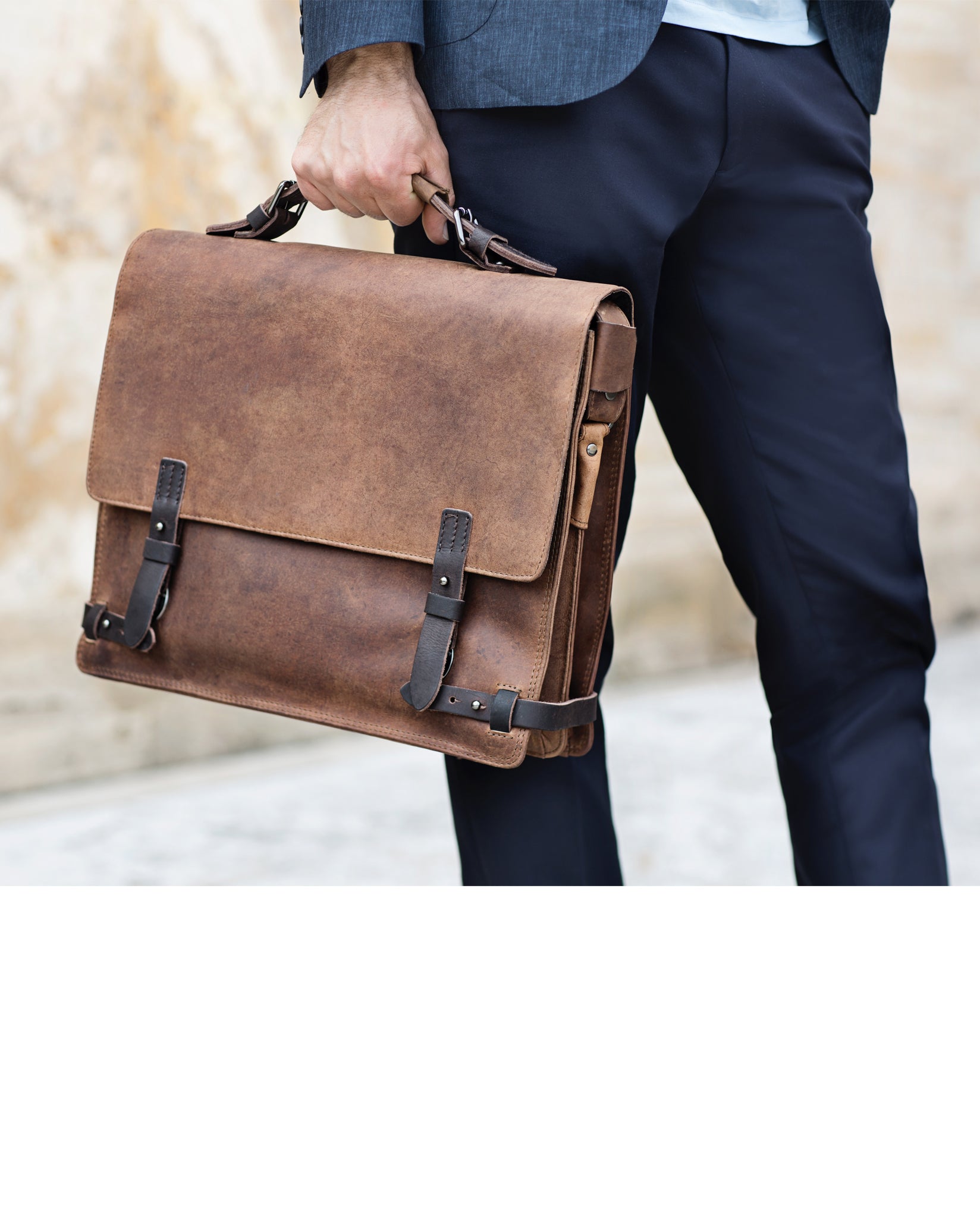 harolds-antic-briefcase-l-aktentasche-natur-rindleder-17-zoll image 2