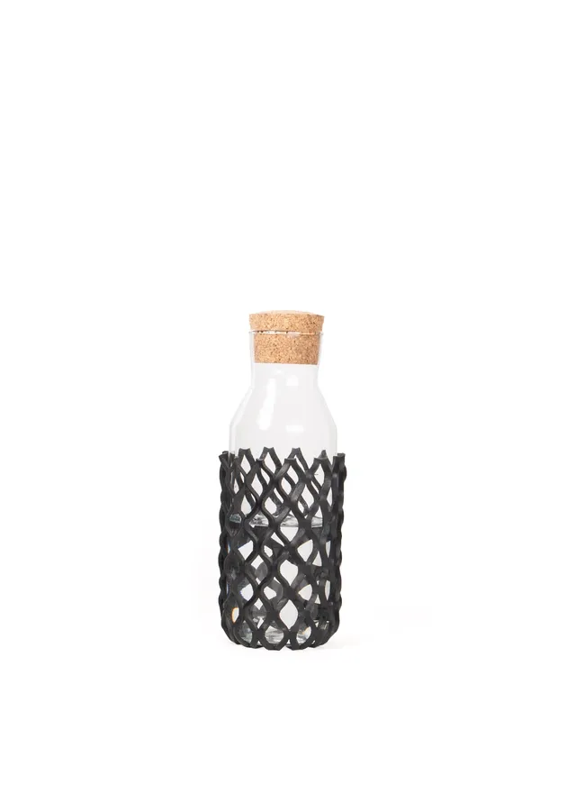 harolds-tools-leather-grid-l-glas-untersetzer-schwarz-sattlerleder image 1